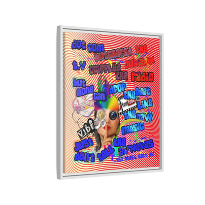 drop the beat - framed canvas art (yellow-orange wave)