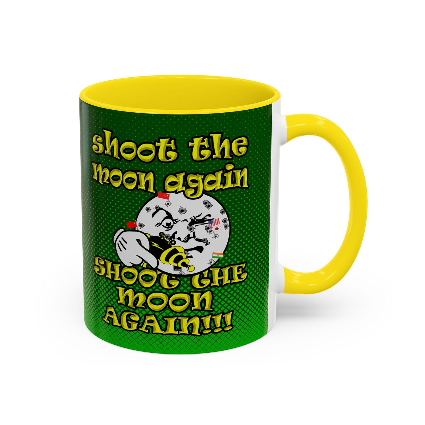 shoot the moon again - Accent Mug (logo green)