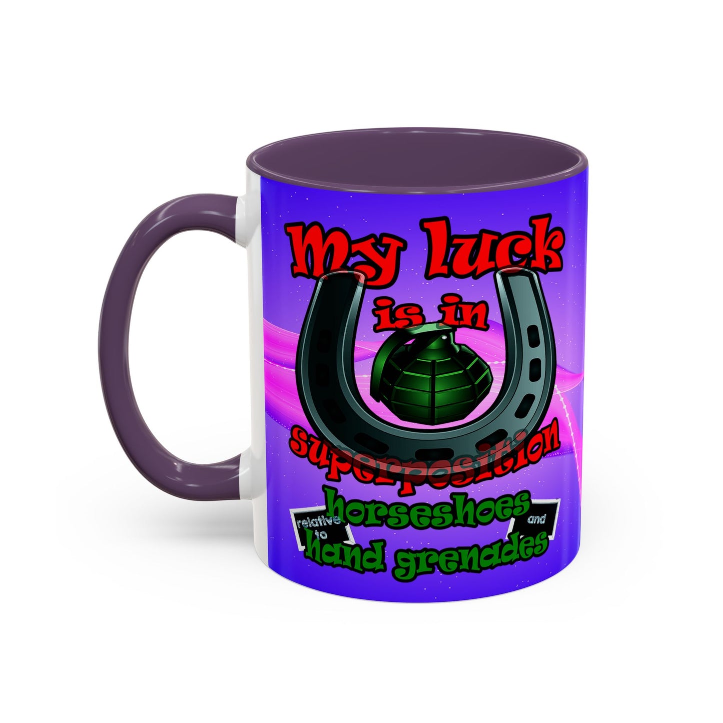 my luck - Accent Mug (purple-pink wave)