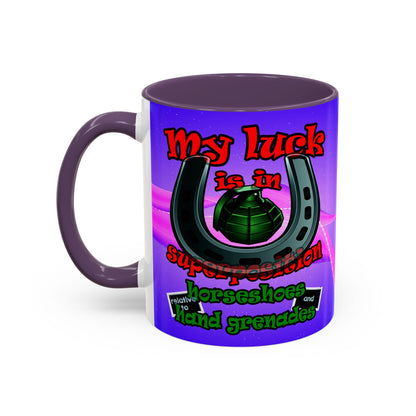 my luck - Accent Mug (purple-pink wave)