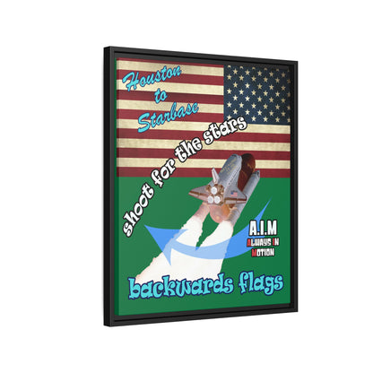 shoot for the stars - framed canvas art (dark green)