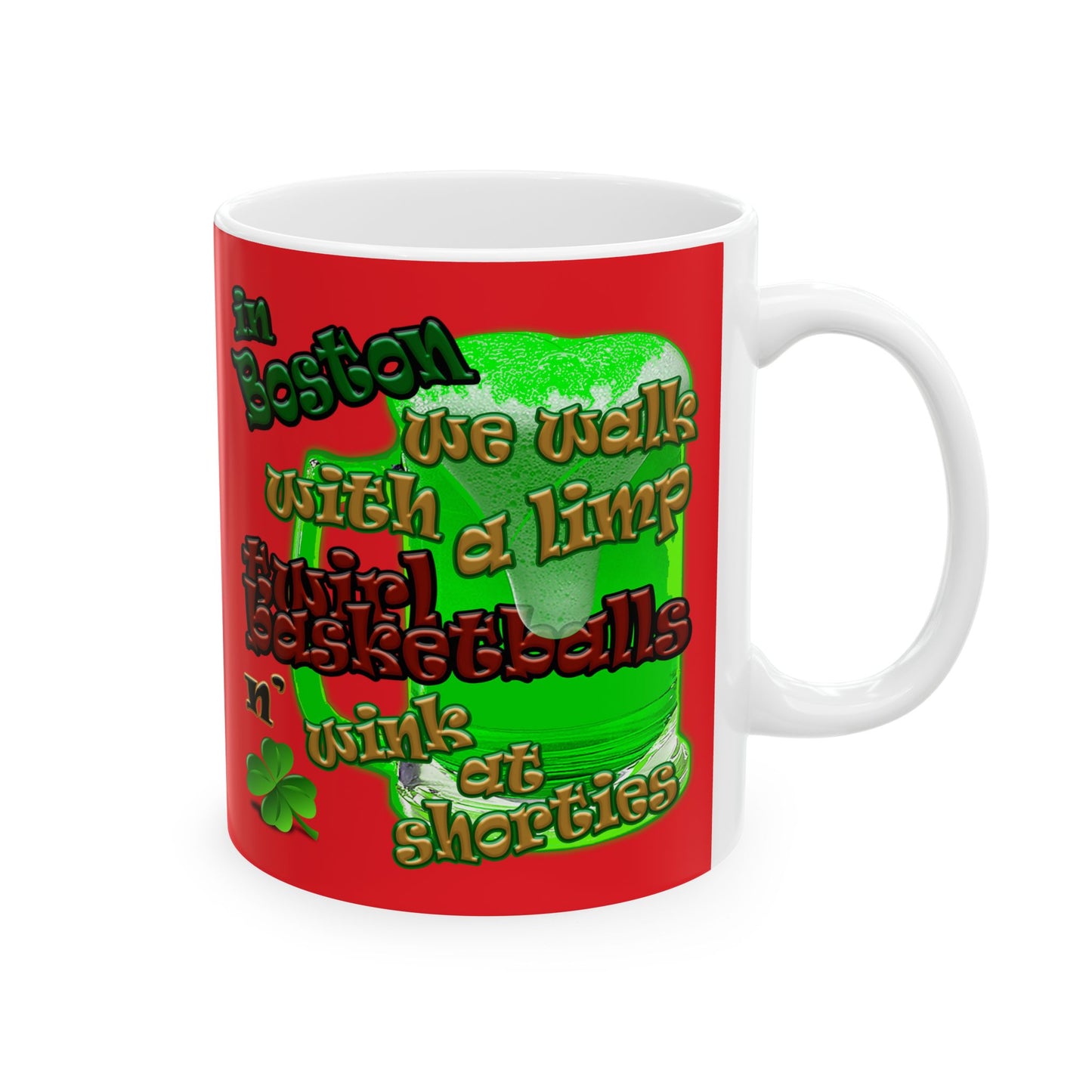 celtics logo - White Mug (red)