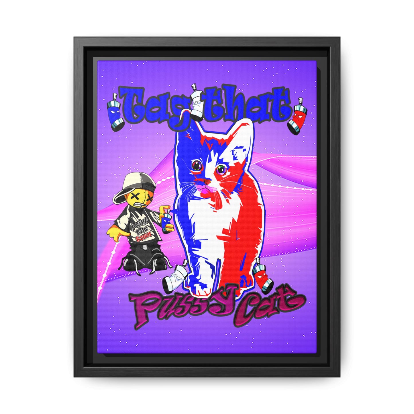 tag that - framed canvas art (purple-pink wave)