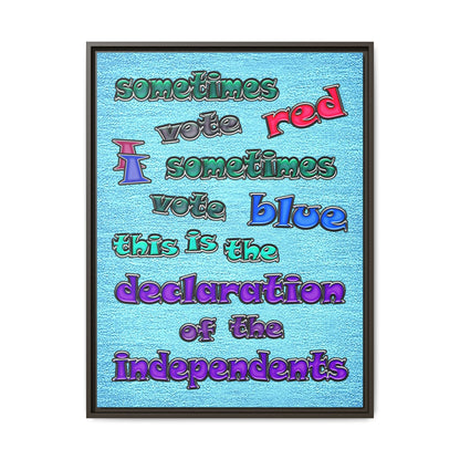 declaration of the independents - framed canvas art (faded blue)