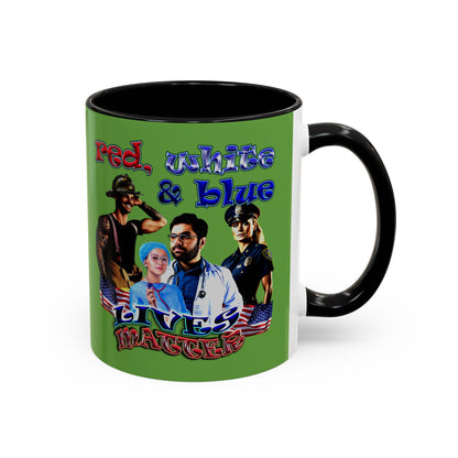 rw&b lives matter - Accent Mug (green)