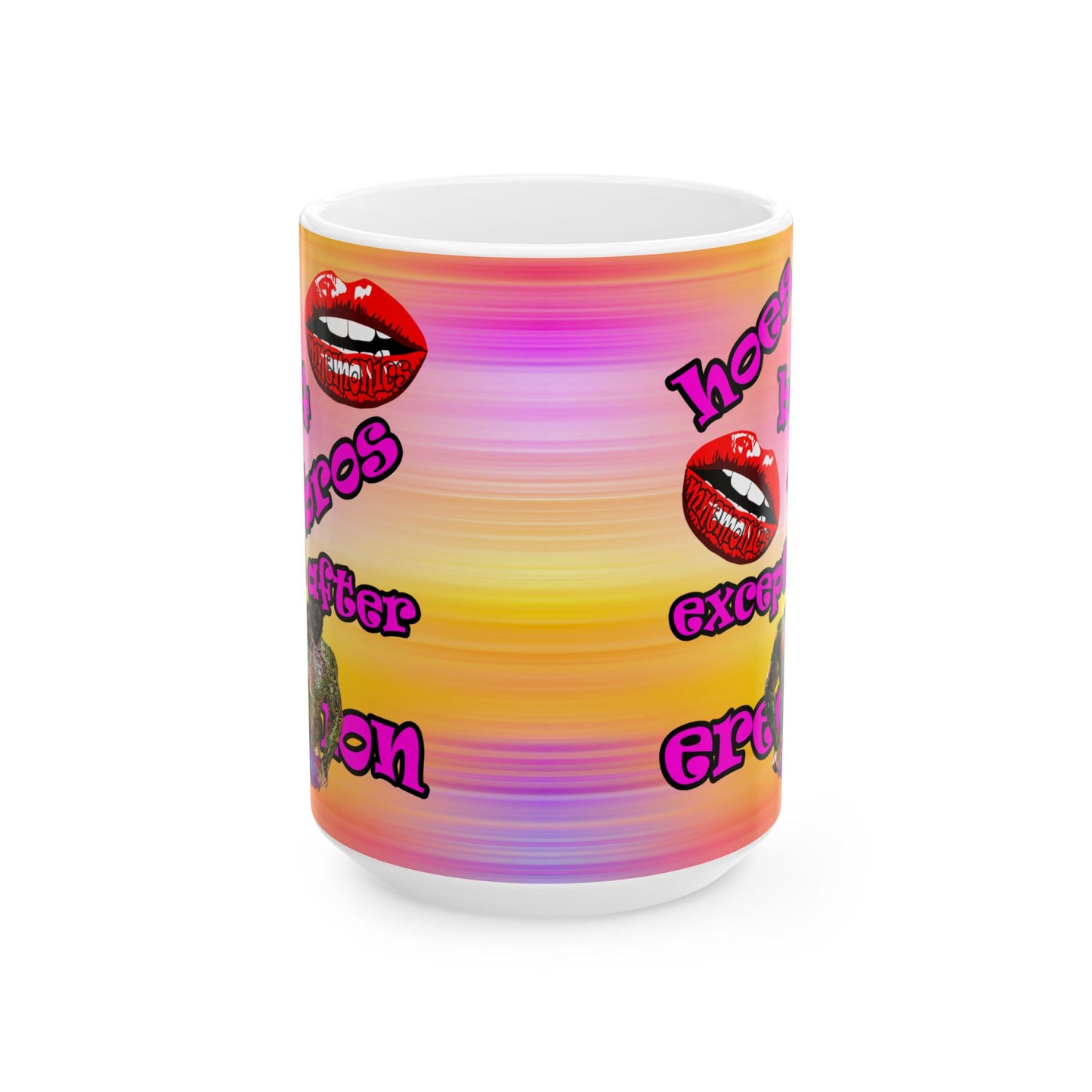 hoes b4 bros - White Mug (color blur)