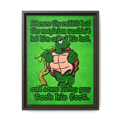 turtle race - framed canvas art (green turf)