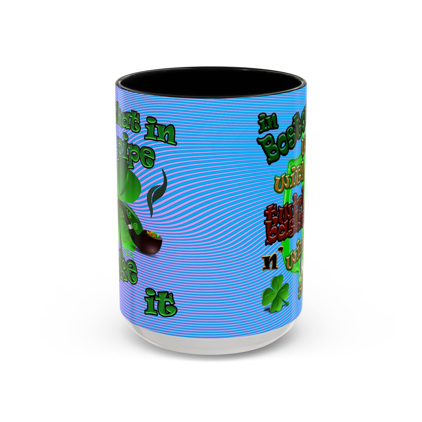 celtics logo - Accent Mug (light blue-purple wave)