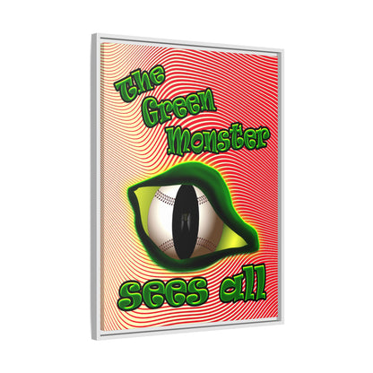 green monster - framed canvas art (yellow-orange wave)
