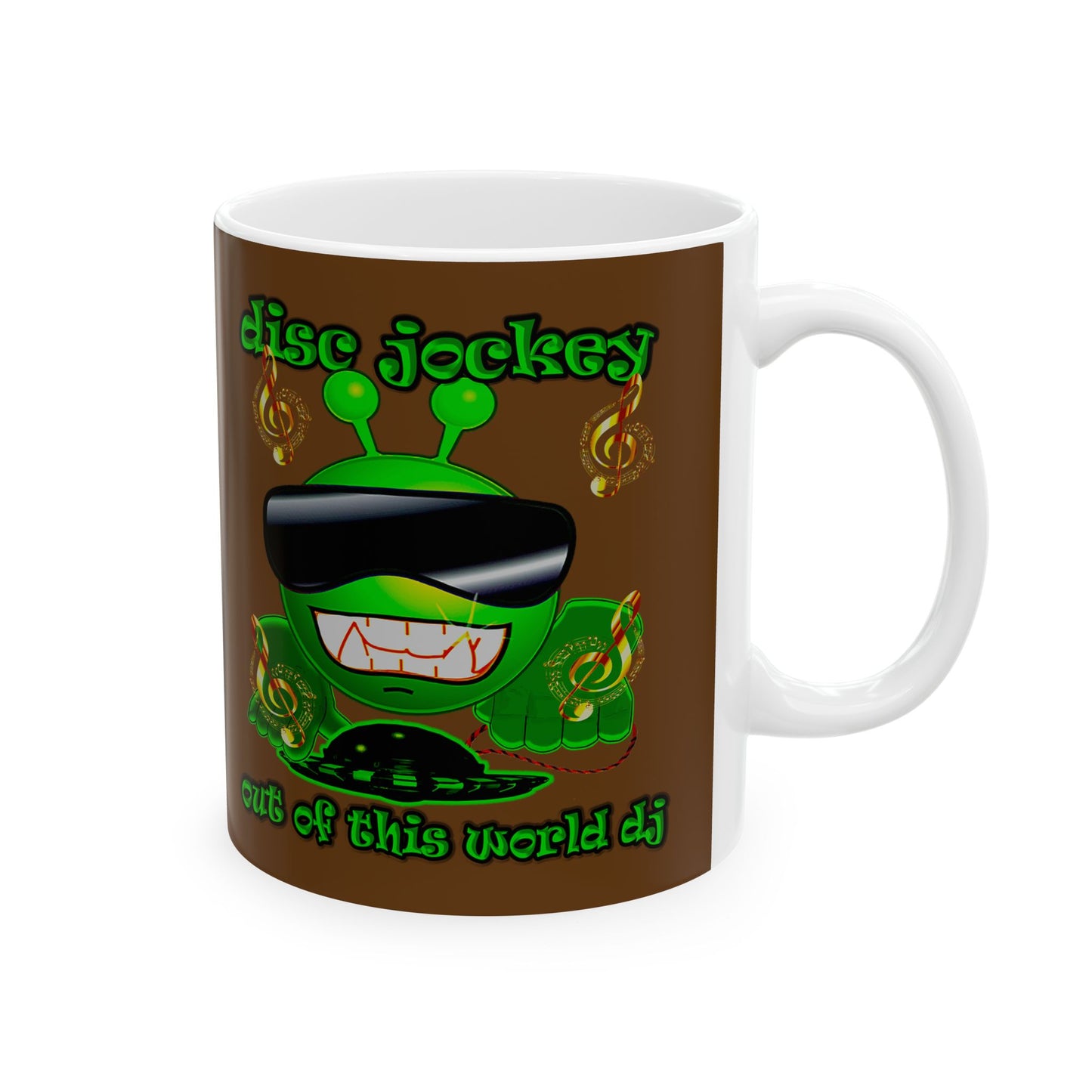 disc jockey - White Mug (brown)