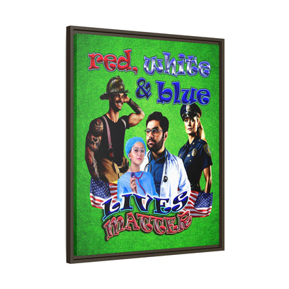 rw&b lives matter - framed canvas art (green turf)