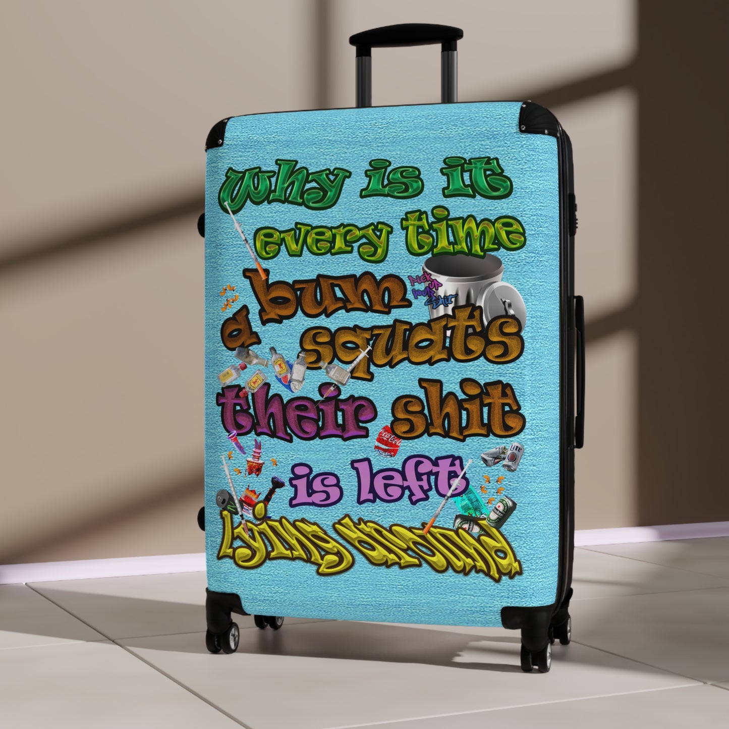 the bum's shit - Suitcase (faded blue)