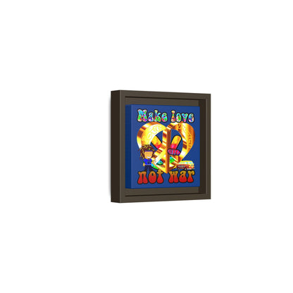 love peace - framed canvas art (dark blue)