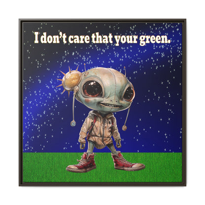 I don't care that your green - framed canvas art ('snoops' background)