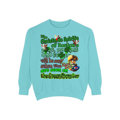 christmas spirits of boston - Unisex Garment-Dyed Sweatshirt