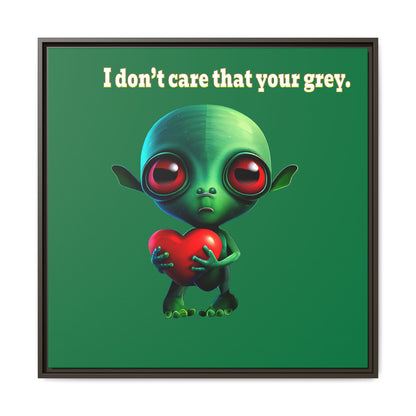 I don't care that your grey - framed canvas art (dark green)