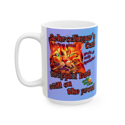 schrodinger's cat - White Mug (light blue-purple wave)