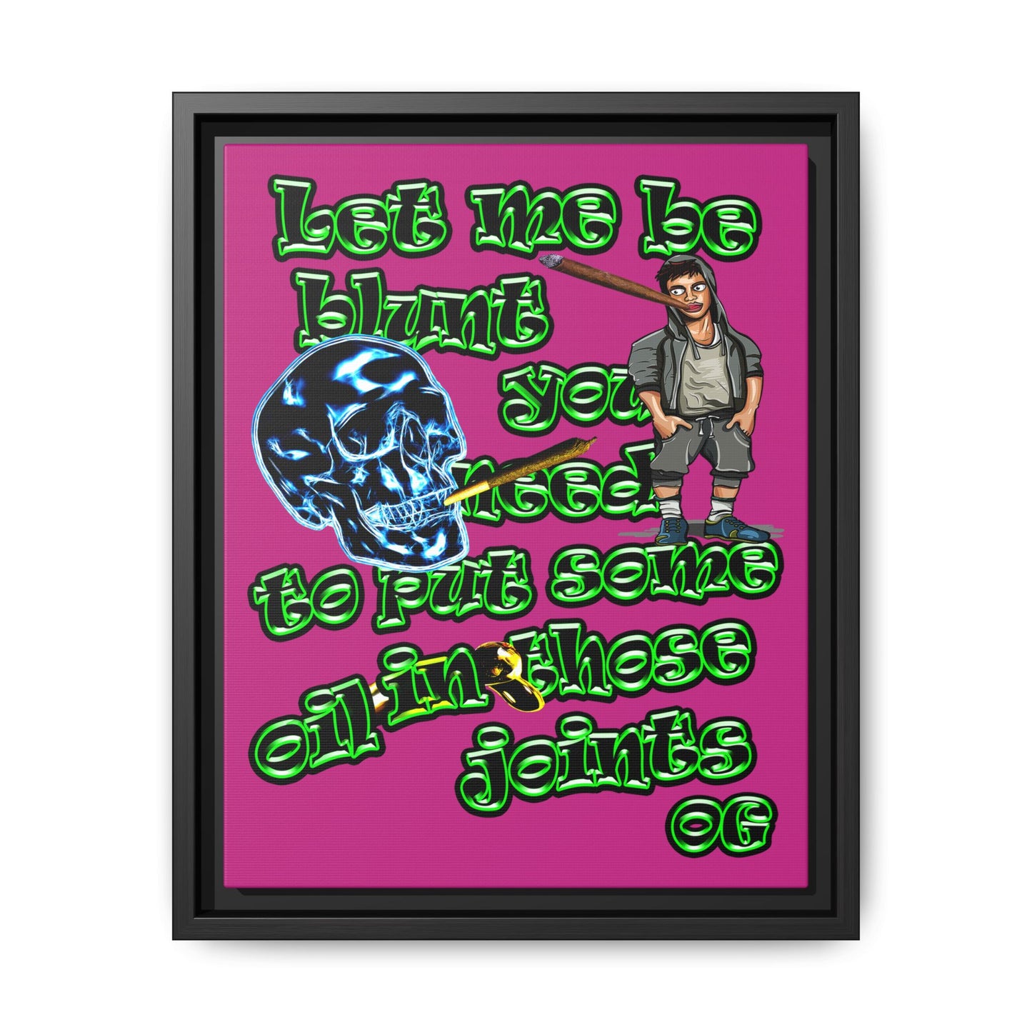 og - framed canvas art (pink)