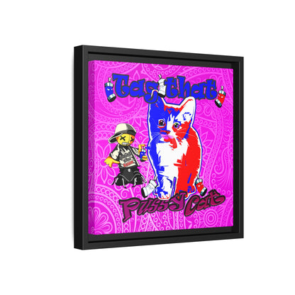 tag that - framed canvas art (pink swirl)