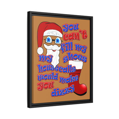 santa's shoes - framed canvas art (light brown)