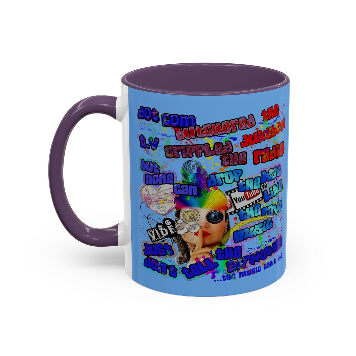 drop the beat - Accent Mug (light blue)