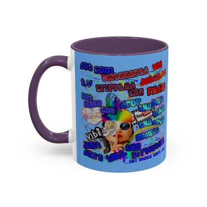 drop the beat - Accent Mug (light blue)