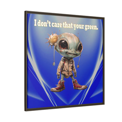 I don't care that your green - framed canvas art (blue-white wave)