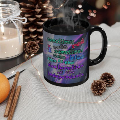 declaration of the independents - Black Mug (grey-pink wave)
