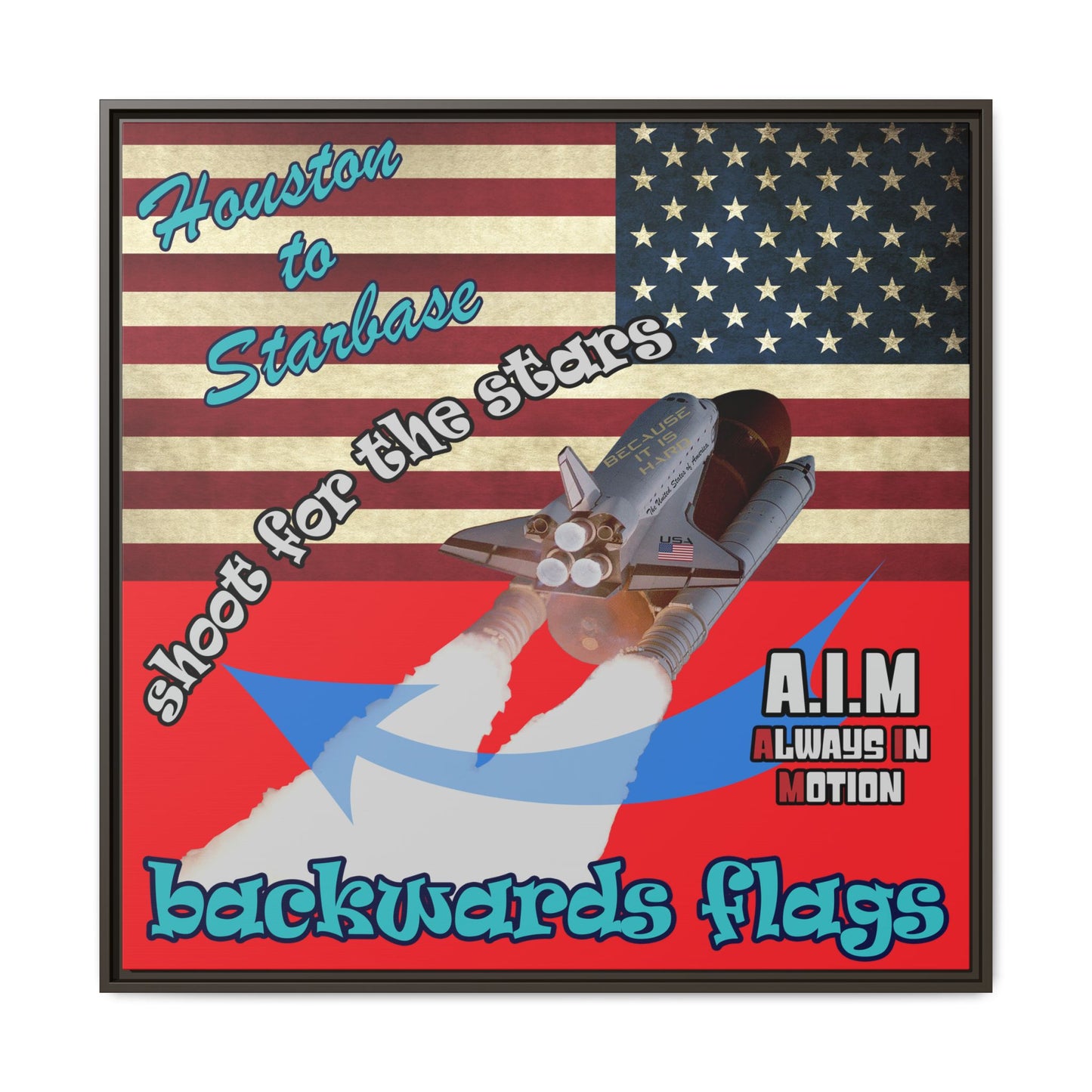 shoot for the stars - framed canvas art (red)