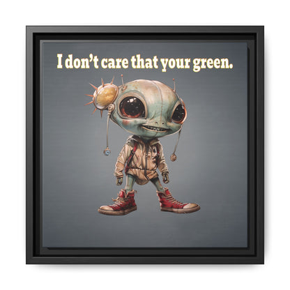 I don't care that your green - framed canvas art (grey-light grey)
