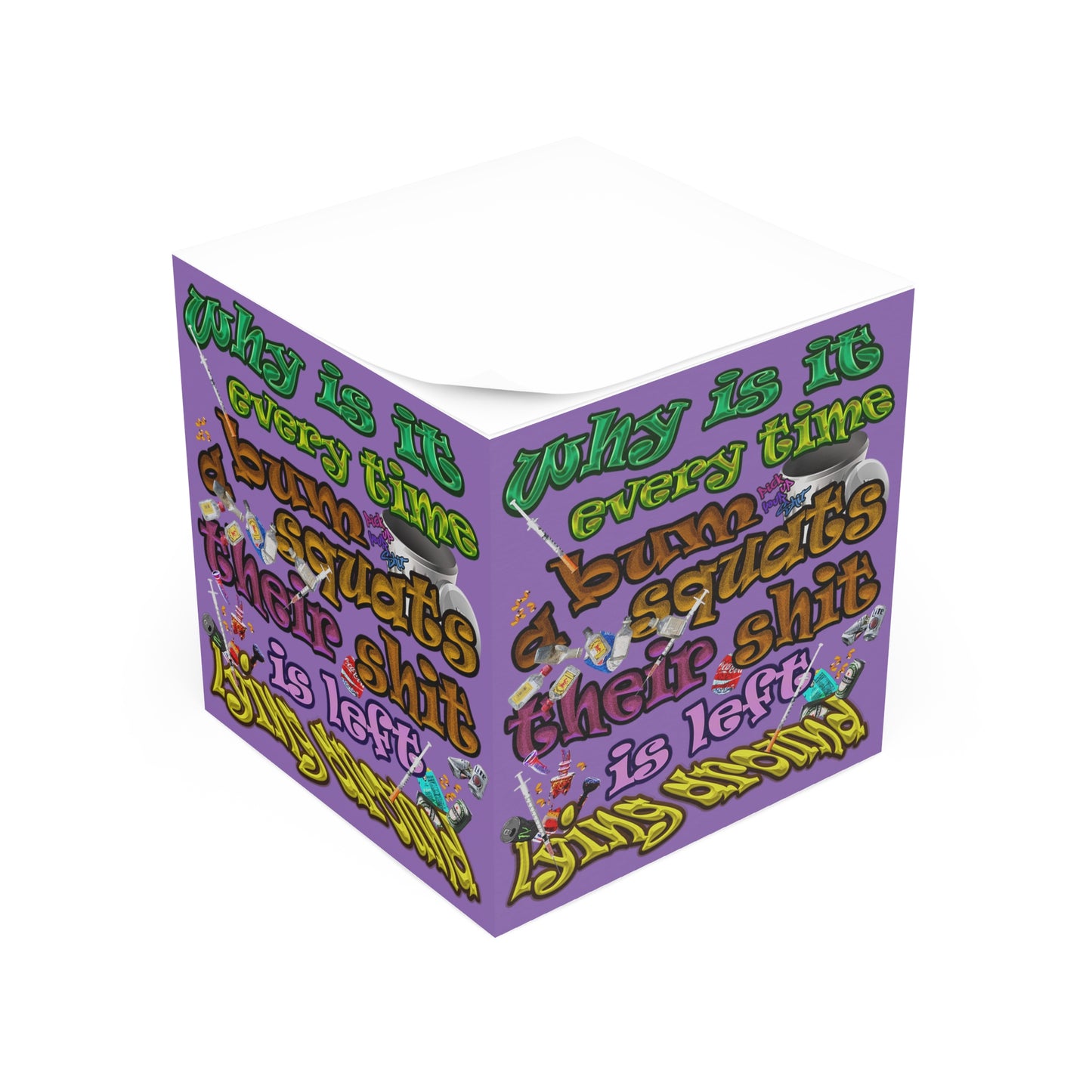 the bum's shit - note cube (light purple)
