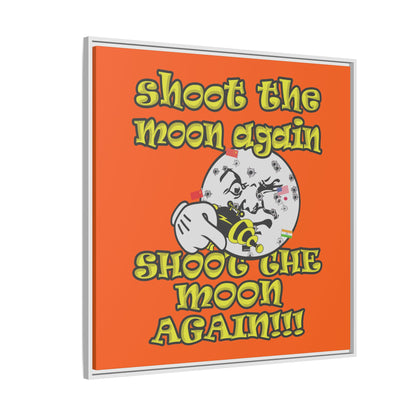 shoot the moon again - framed canvas art (orange)