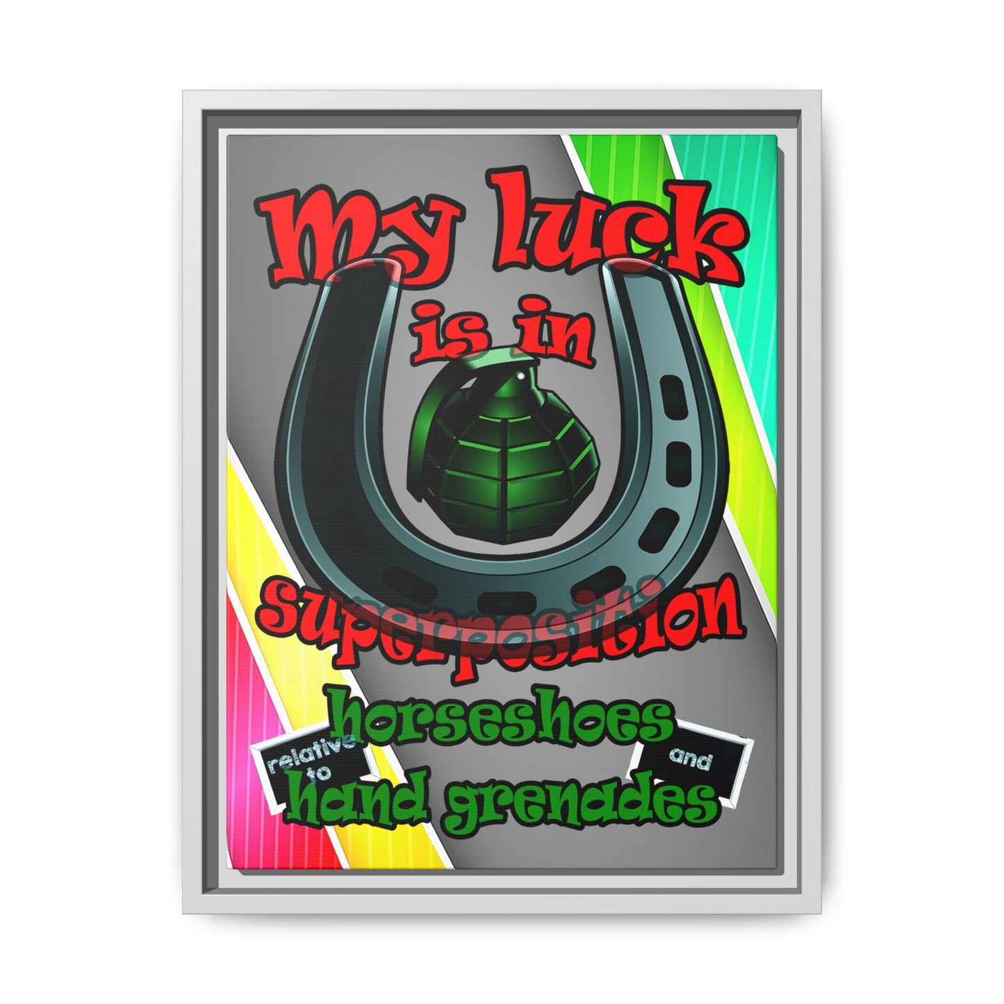 my luck - framed canvas art (rainbow split)