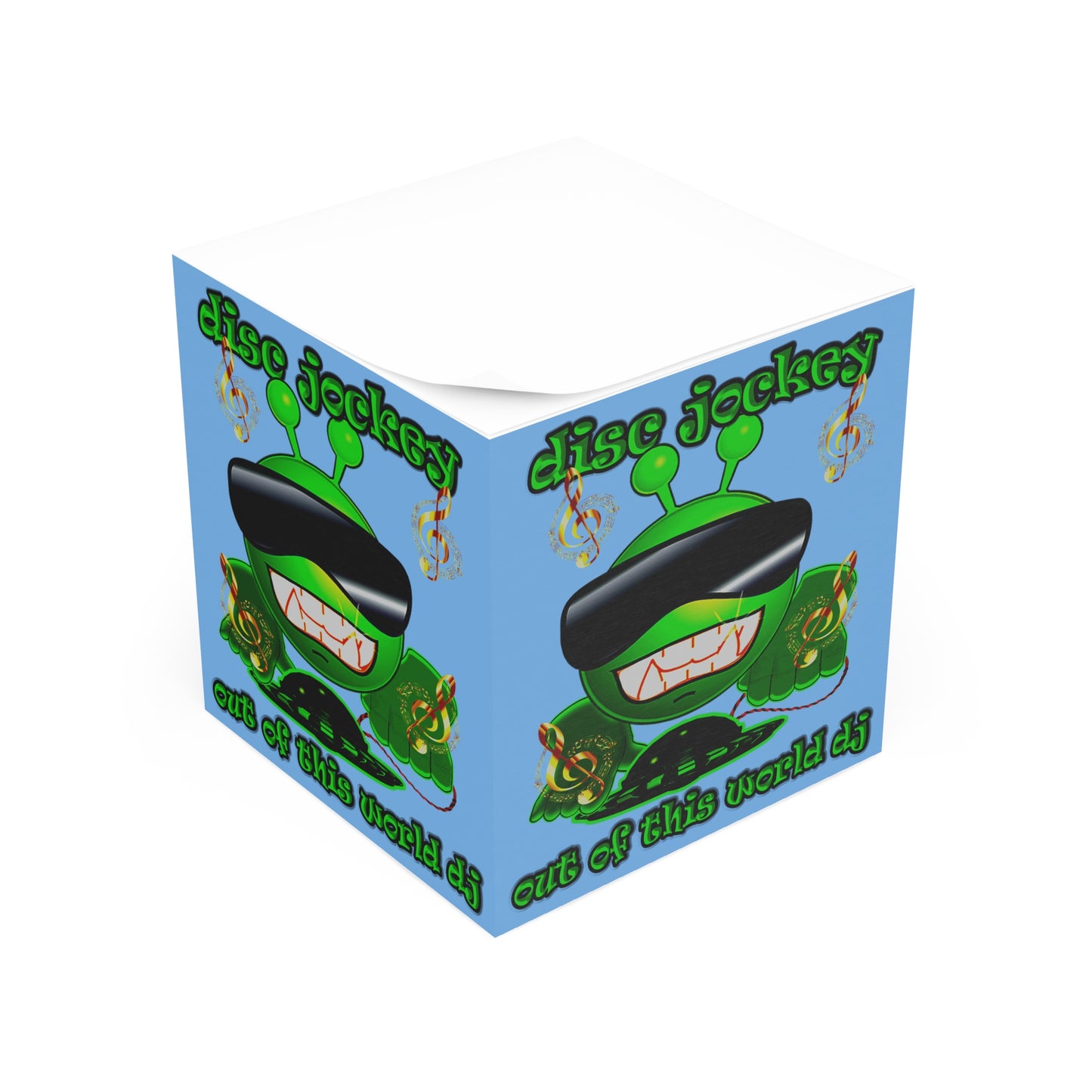disc jockey - note cube (light blue)