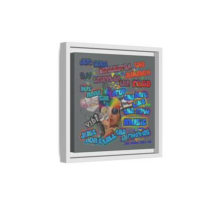drop the beat - framed canvas art (dark grey)