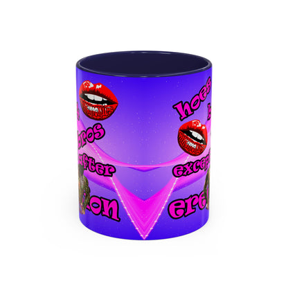 hoes b4 bros - Accent Mug (purple-pink wave)