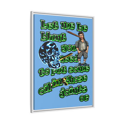 og - framed canvas art (light blue)