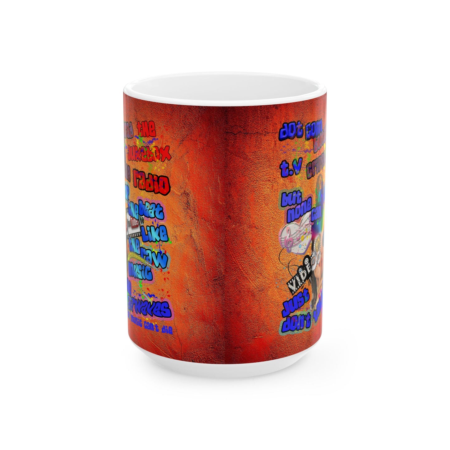 drop the beat - White Mug (burnt orange)