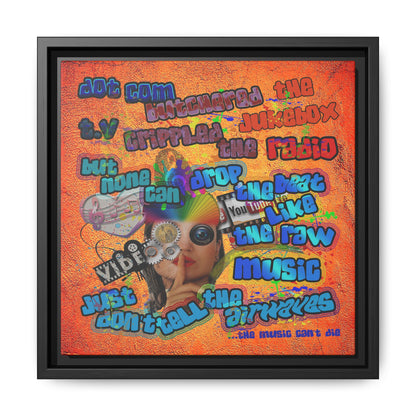 drop the beat - framed canvas art (burnt orange)