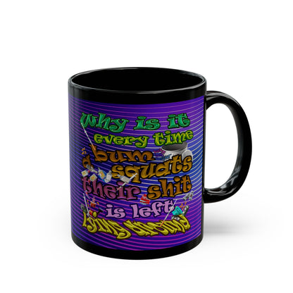 the bum's shit - Black Mug (purple wave)