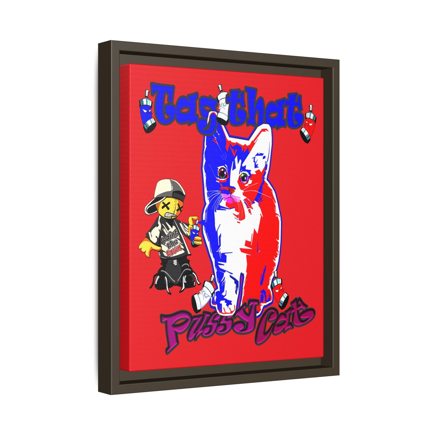 tag that - framed canvas art (red)