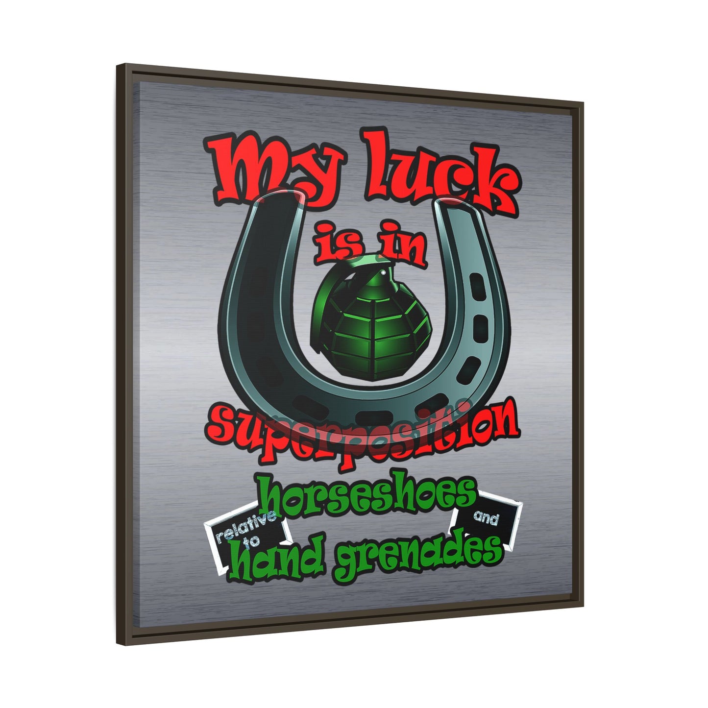 my luck - framed canvas art (brushed nickel)