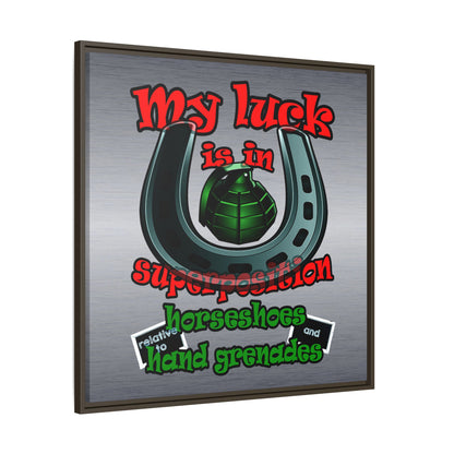 my luck - framed canvas art (brushed nickel)