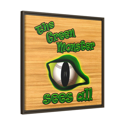 green monster - framed canvas art (butterscotch wood finish)
