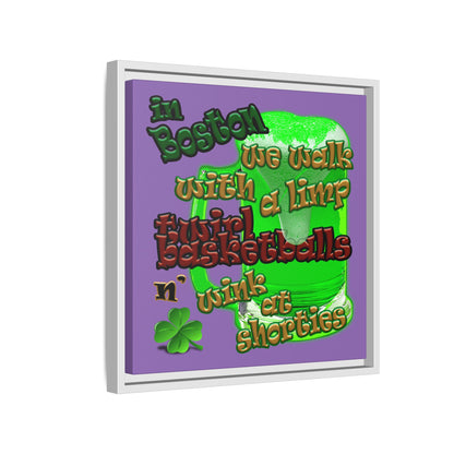 celtics logo - framed canvas art (light purple)