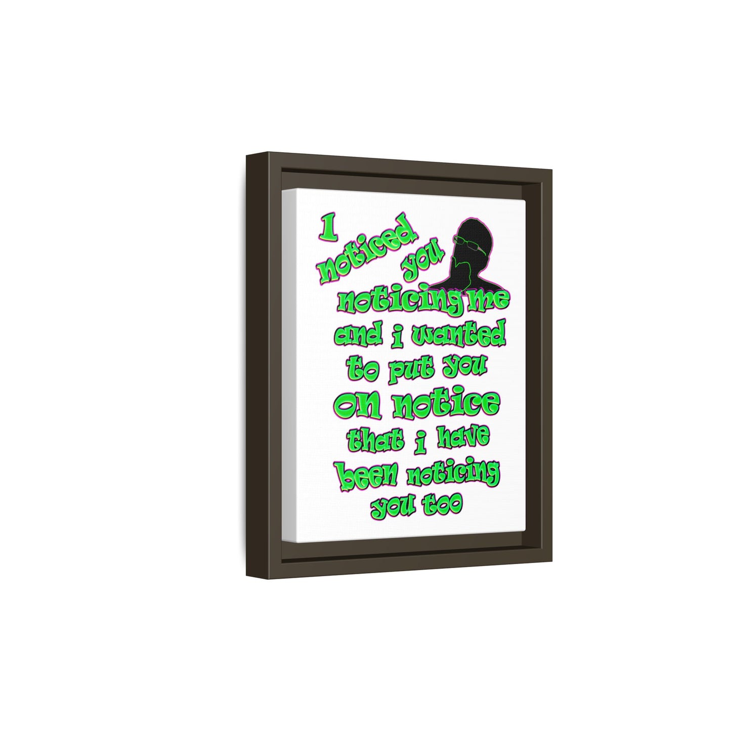 noticed you noticing - framed canvas art (white)