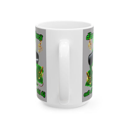 disc jockey - White Mug (light grey)