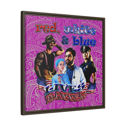 rw&b lives matter - framed canvas art (pink swirl)