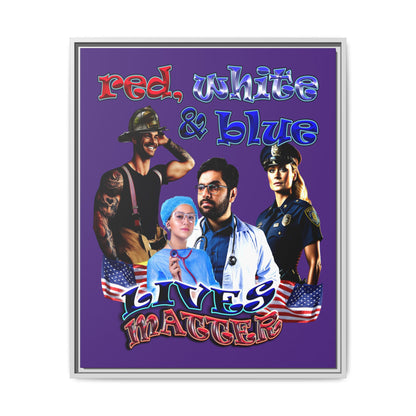 rw&b lives matter - framed canvas art (purple)