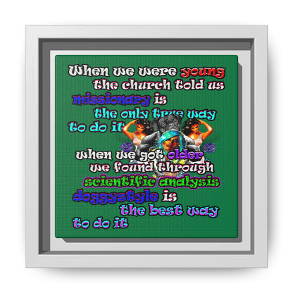 doggystyle - framed canvas art (dark green)
